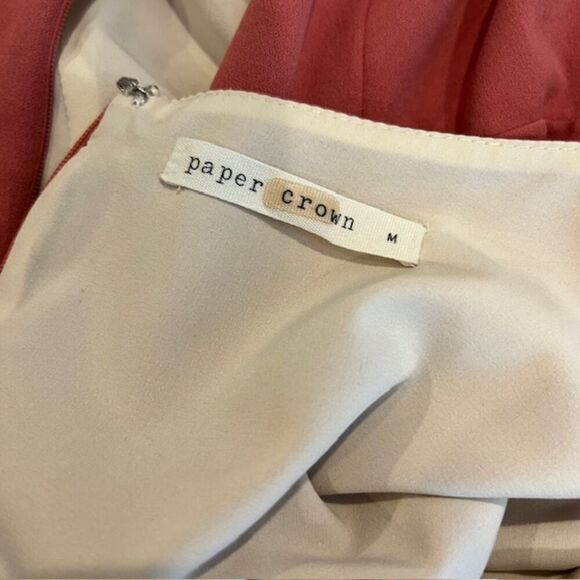 Paper Crown Rose Maternity Sheath Dress Back Zip Ruffle Hem Size Medium - Picture 8 of 15